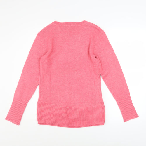 H&M L.O.G.G Women’s Pink Crew Neck Long Sleeve Knit Jumper XS