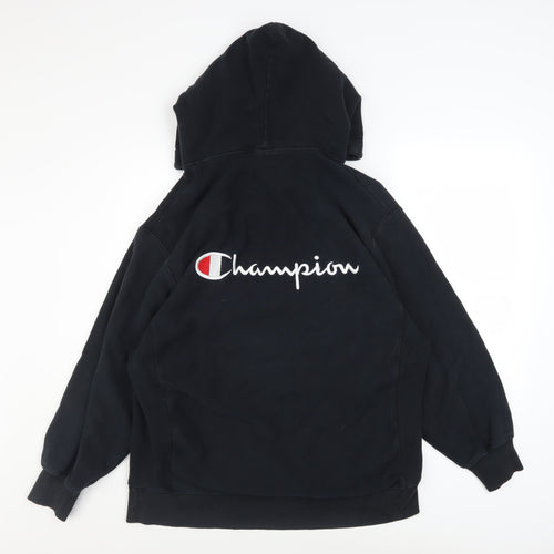 Champion Men's Black Pullover Hoodie Medium Embroidered Logo