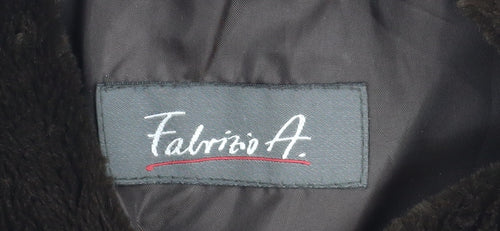 Fabrizio A. Women Brown Faux Fur Mid-Length Overcoat Size 14