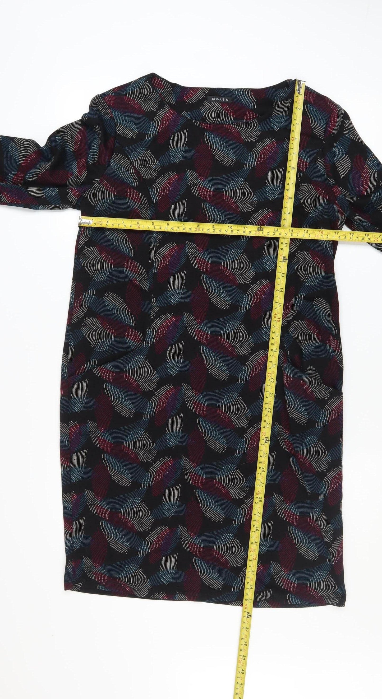 Roman Women Multicoloured Size 10 Shift Knee Length Dress