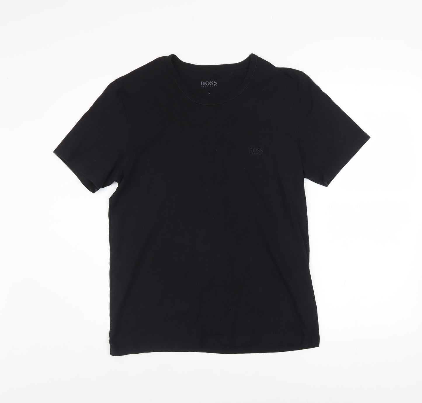 Hugo Boss Men's Black Cotton Crew Neck Regular Fit T-Shirt M