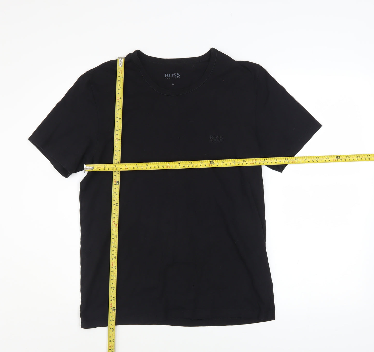 Hugo Boss Men's Black Cotton Crew Neck Regular Fit T-Shirt M