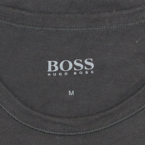 Hugo Boss Men's Black Cotton Crew Neck Regular Fit T-Shirt M