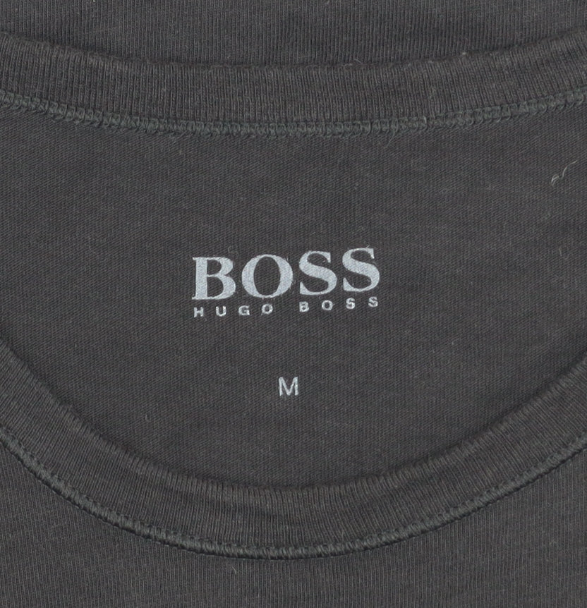 Hugo Boss Men's Black Cotton Crew Neck Regular Fit T-Shirt M