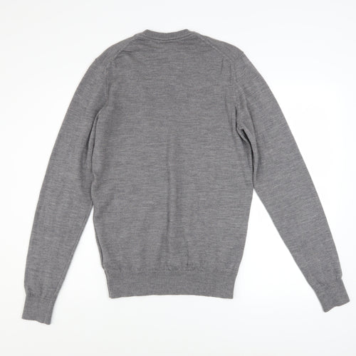 Lacoste Men's Grey Wool Crew Neck Pullover Jumper Size S