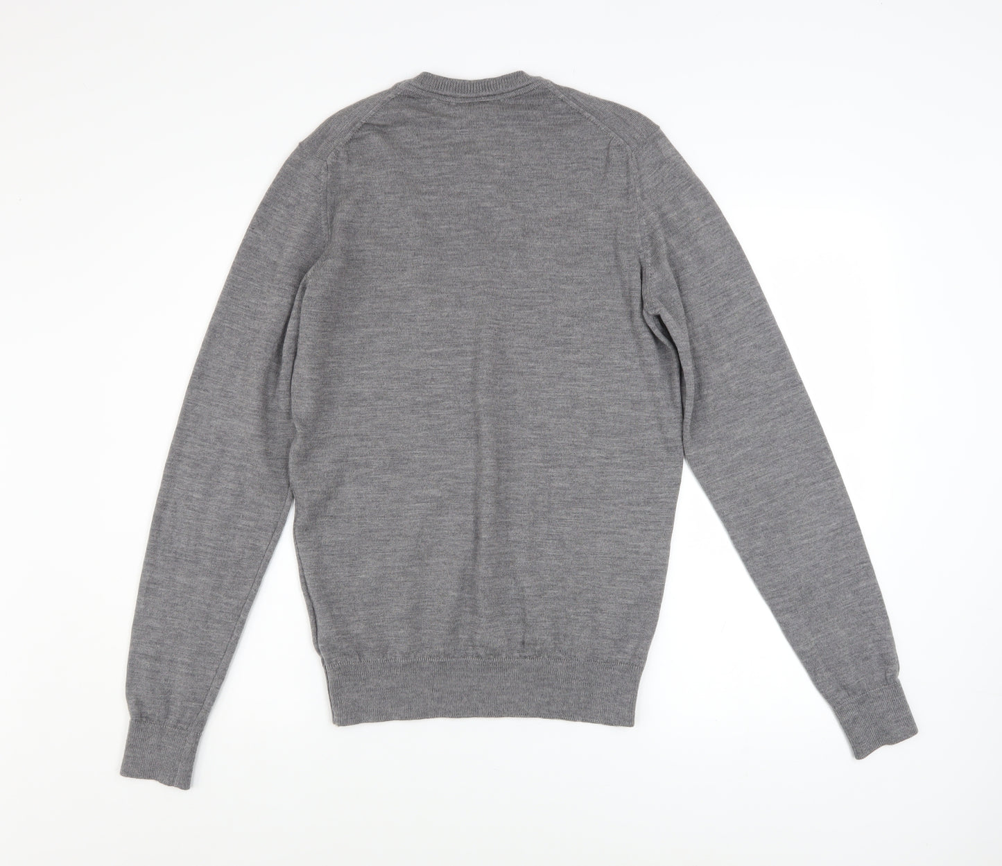 Lacoste Men's Grey Wool Crew Neck Pullover Jumper Size S