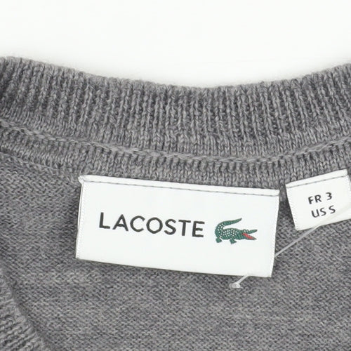 Lacoste Men's Grey Wool Crew Neck Pullover Jumper Size S