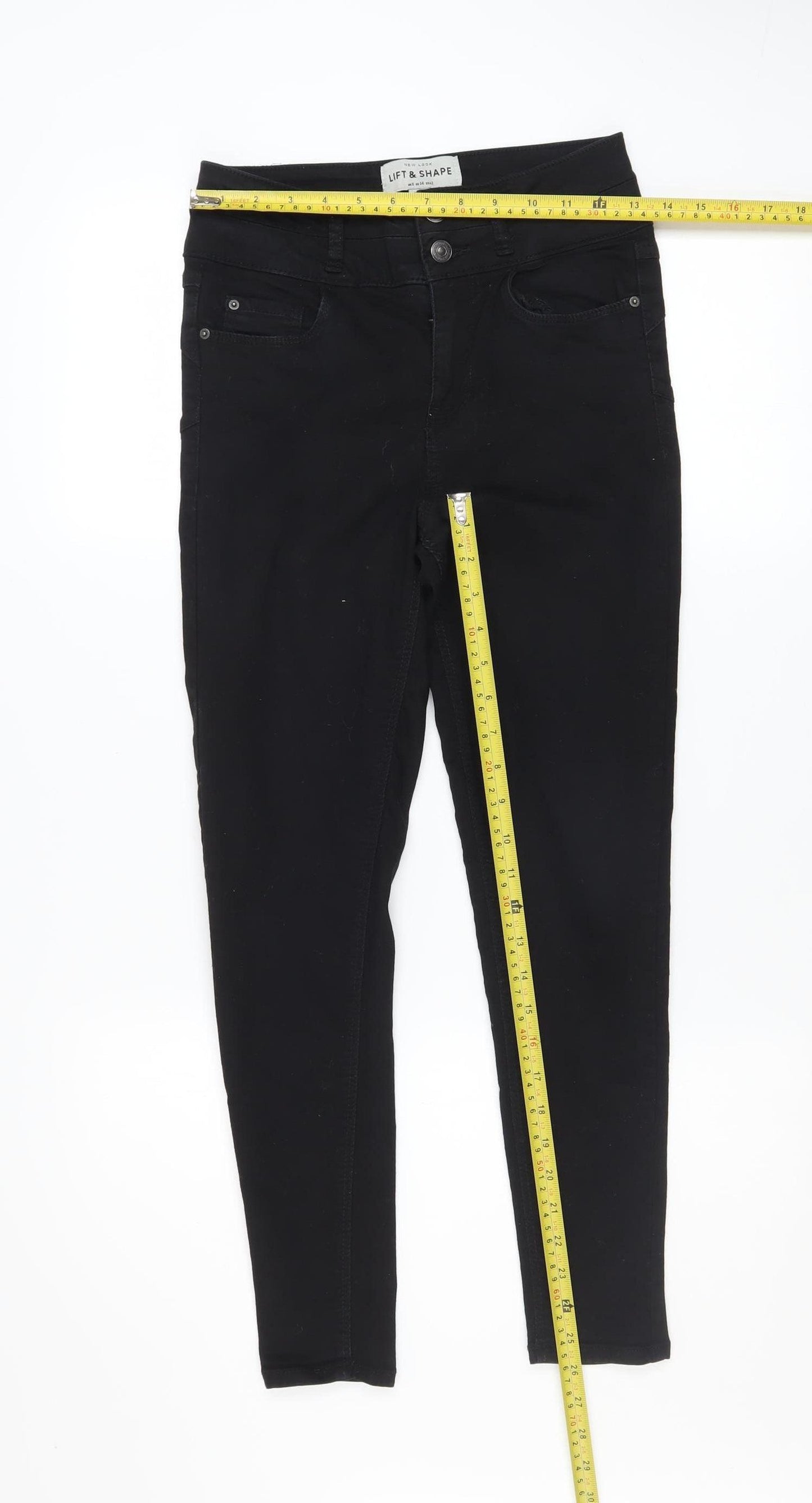 New Look Lift & Shape Black Skinny Jeans Women's UK 8 Mid Rise Stretch Denim