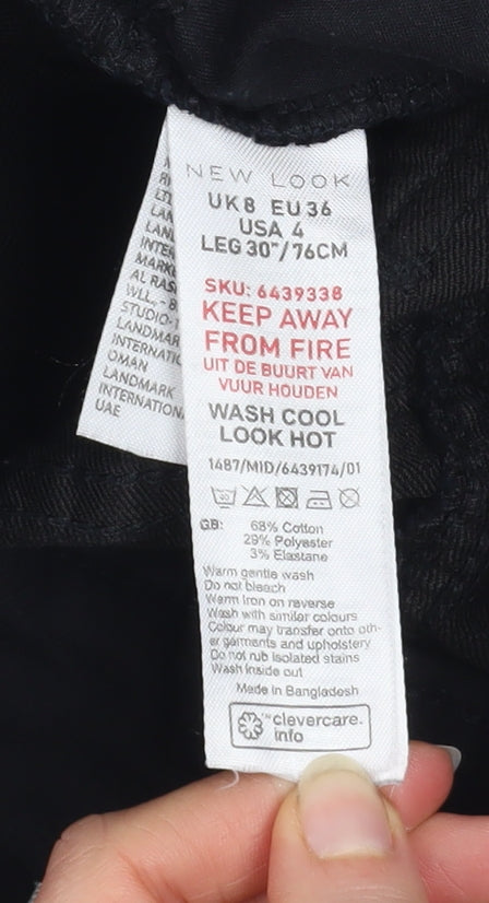 New Look Lift & Shape Black Skinny Jeans Women's UK 8 Mid Rise Stretch Denim