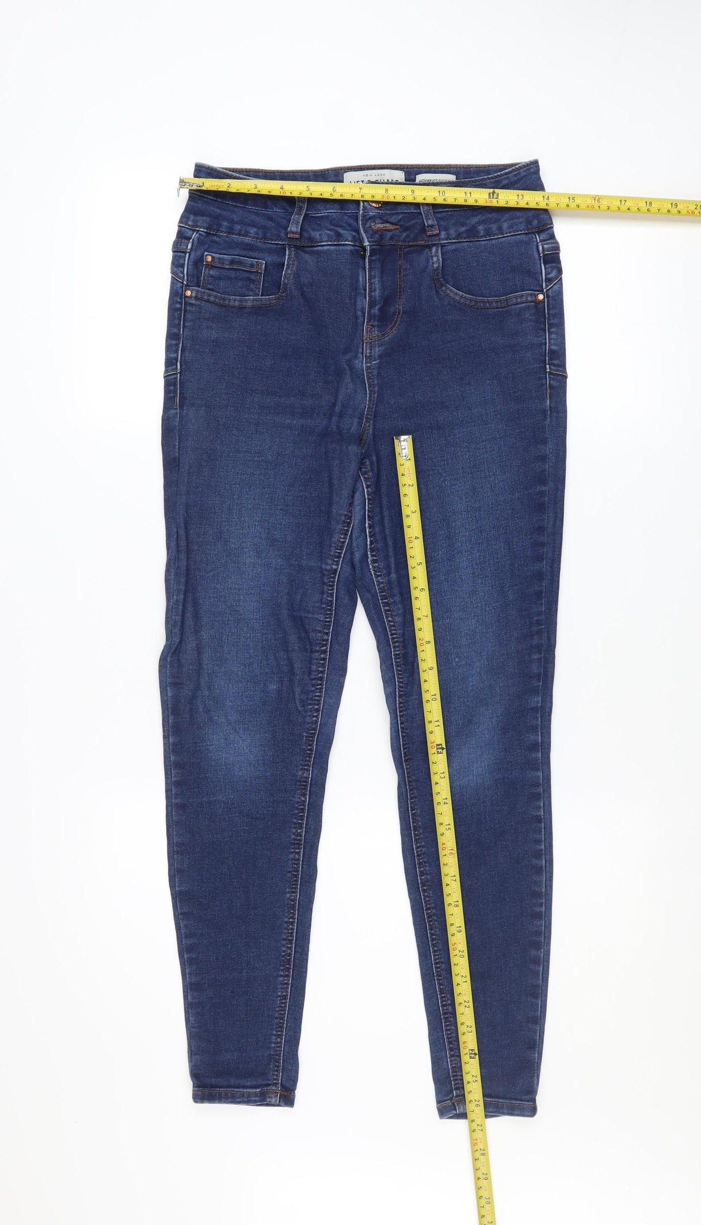 New Look Women Blue High Waist Skinny Jeans UK 8 Lift & Shape
