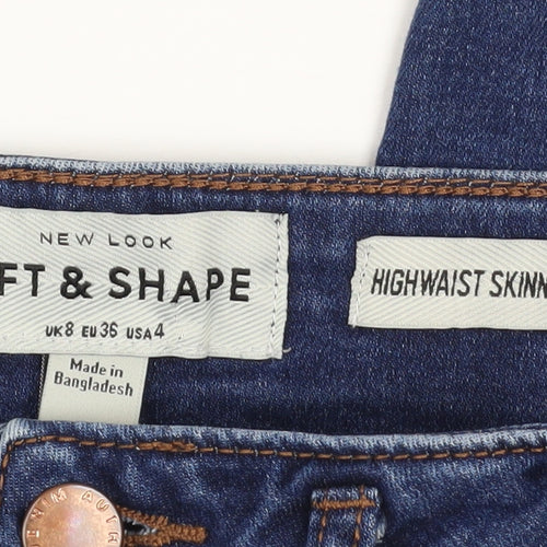 New Look Women Blue High Waist Skinny Jeans UK 8 Lift & Shape