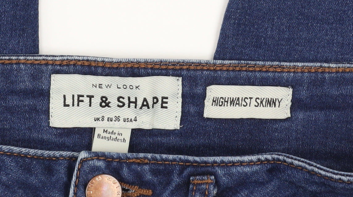 New Look Women Blue High Waist Skinny Jeans UK 8 Lift & Shape