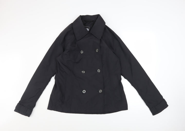 The North Face Womens Black Waterproof Pea Coat Jacket Size L