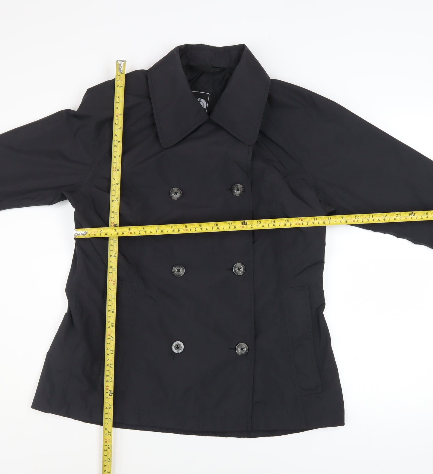 The North Face Womens Black Waterproof Pea Coat Jacket Size L