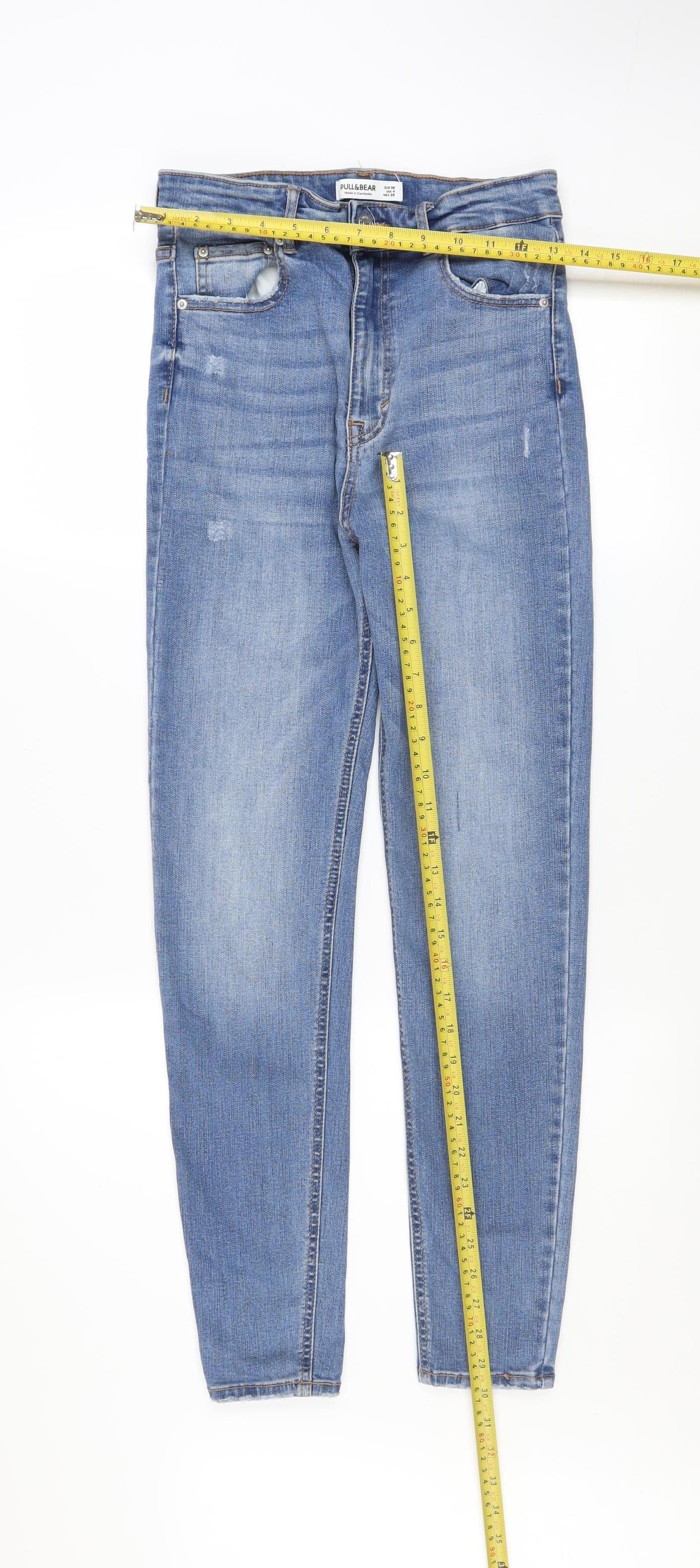 Pull&Bear Women Blue Size 8 High Rise Mom Jeans