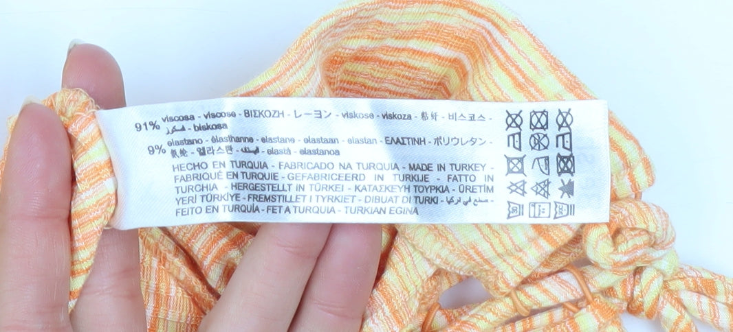 Bershka Womens Orange Flared Jersey Trousers Size 8