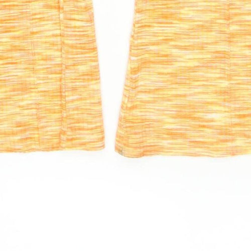 Bershka Womens Orange Flared Jersey Trousers Size 8
