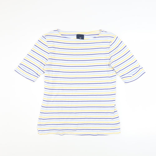 Crew Clothing Women’s Multicoloured Stripe Cotton Boat Neck T-Shirt Size 10