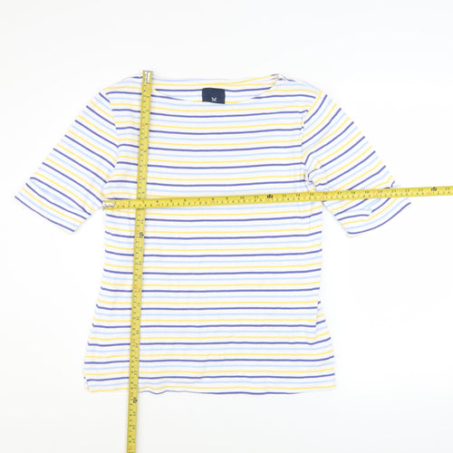 Crew Clothing Women’s Multicoloured Stripe Cotton Boat Neck T-Shirt Size 10