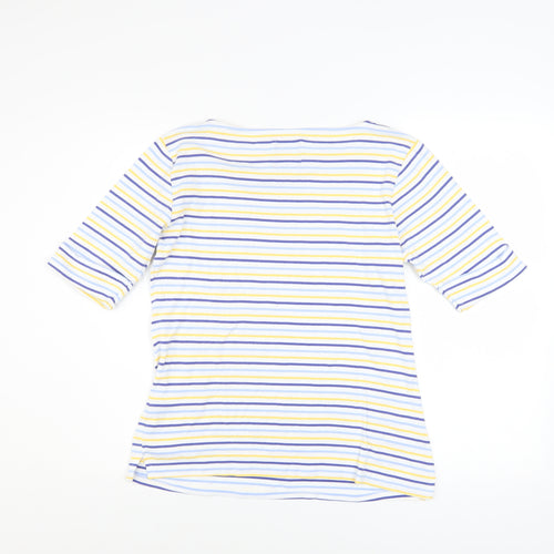 Crew Clothing Women’s Multicoloured Stripe Cotton Boat Neck T-Shirt Size 10