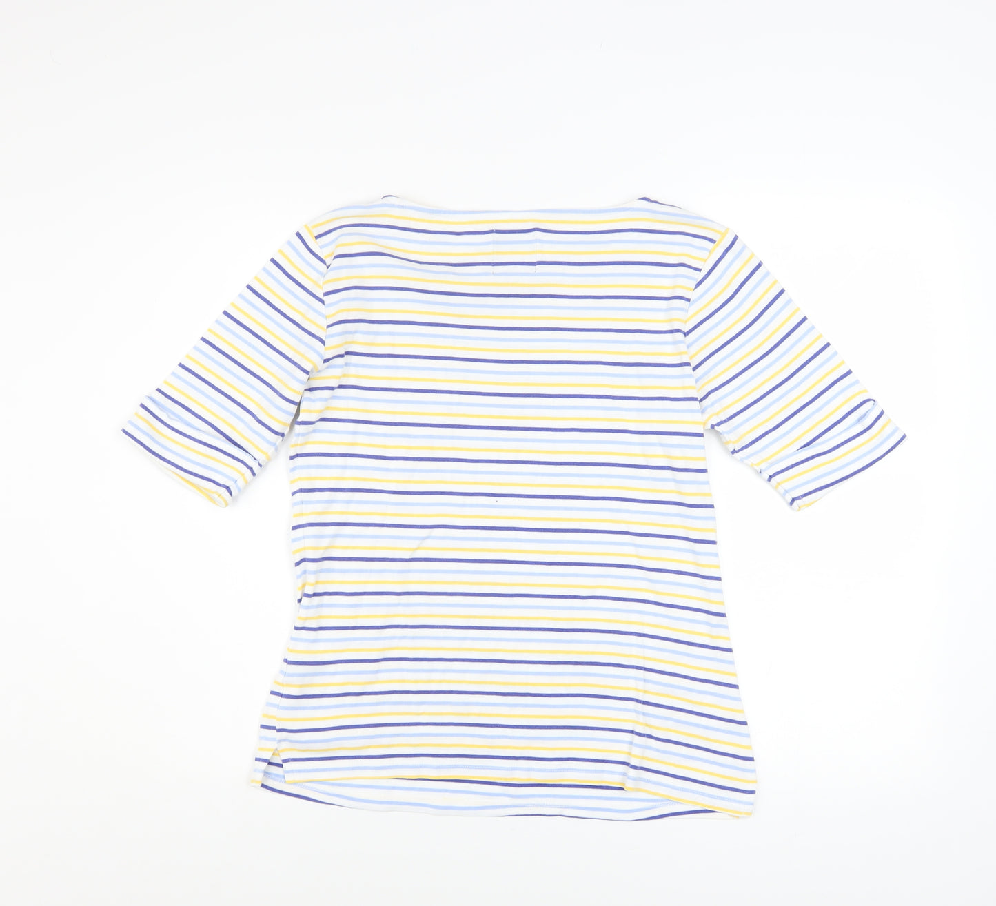 Crew Clothing Women’s Multicoloured Stripe Cotton Boat Neck T-Shirt Size 10