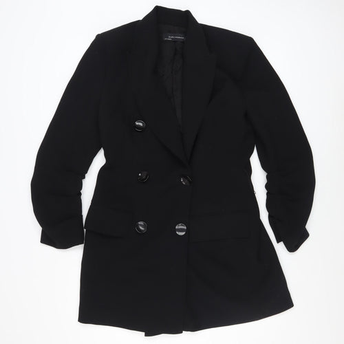 Zara Woman Black Double-Breasted Blazer Jacket Size M