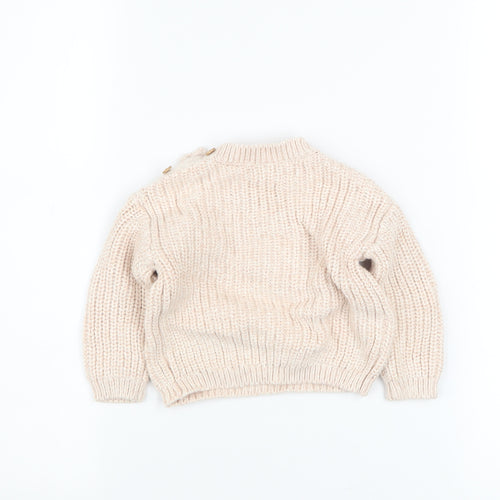 George Unisex Baby Pink Knit Love Jumper 3-6 Months Cotton Pullover
