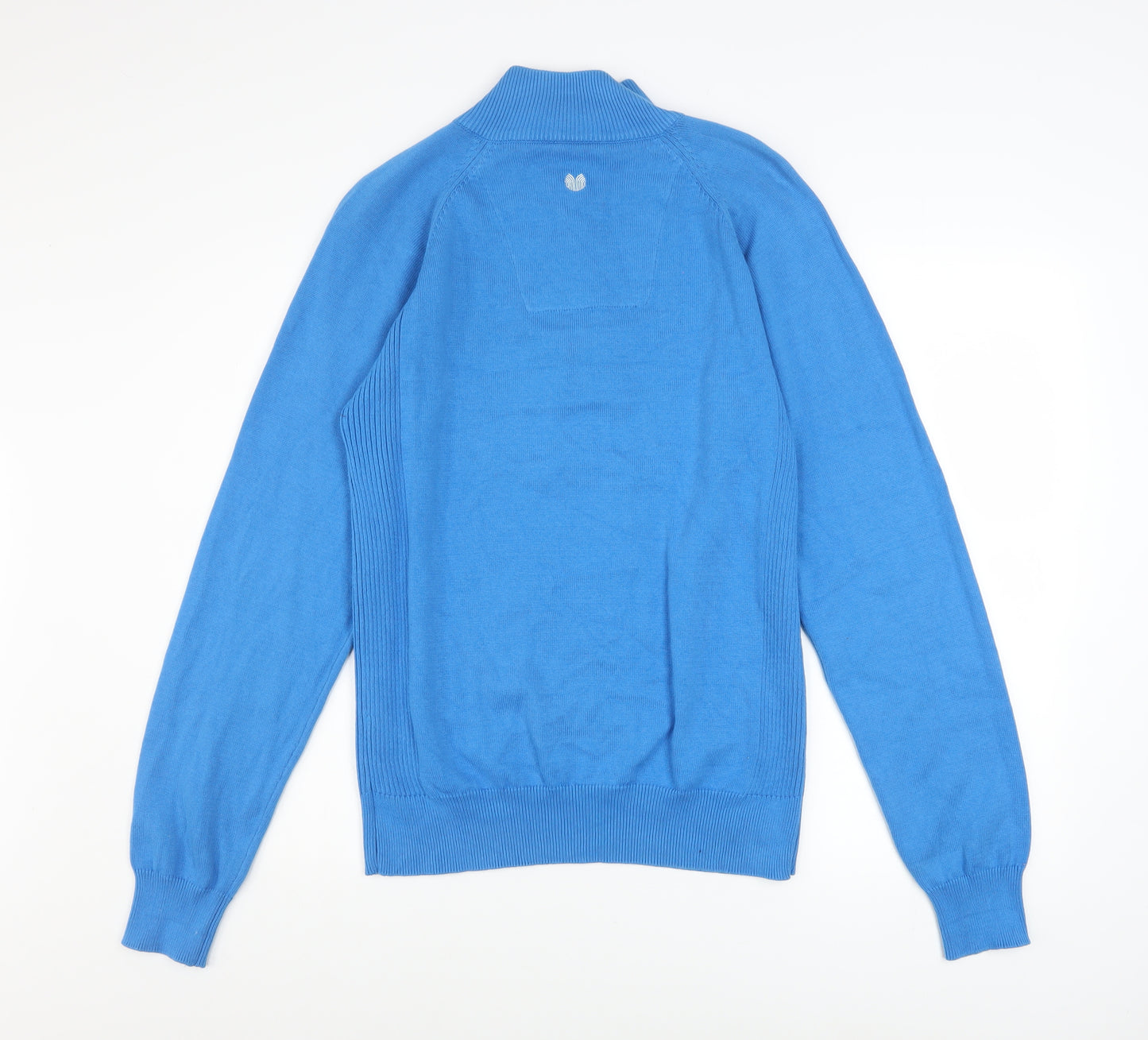 Palm Grove Men's Blue Cotton Golf 1/2 Zip Jumper Size M