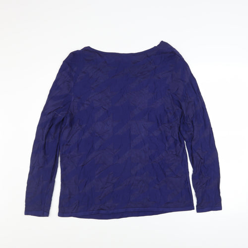 Marks and Spencer Per Una Women's Blue Knit Cowl Neck Long Sleeve Blouse Size 14