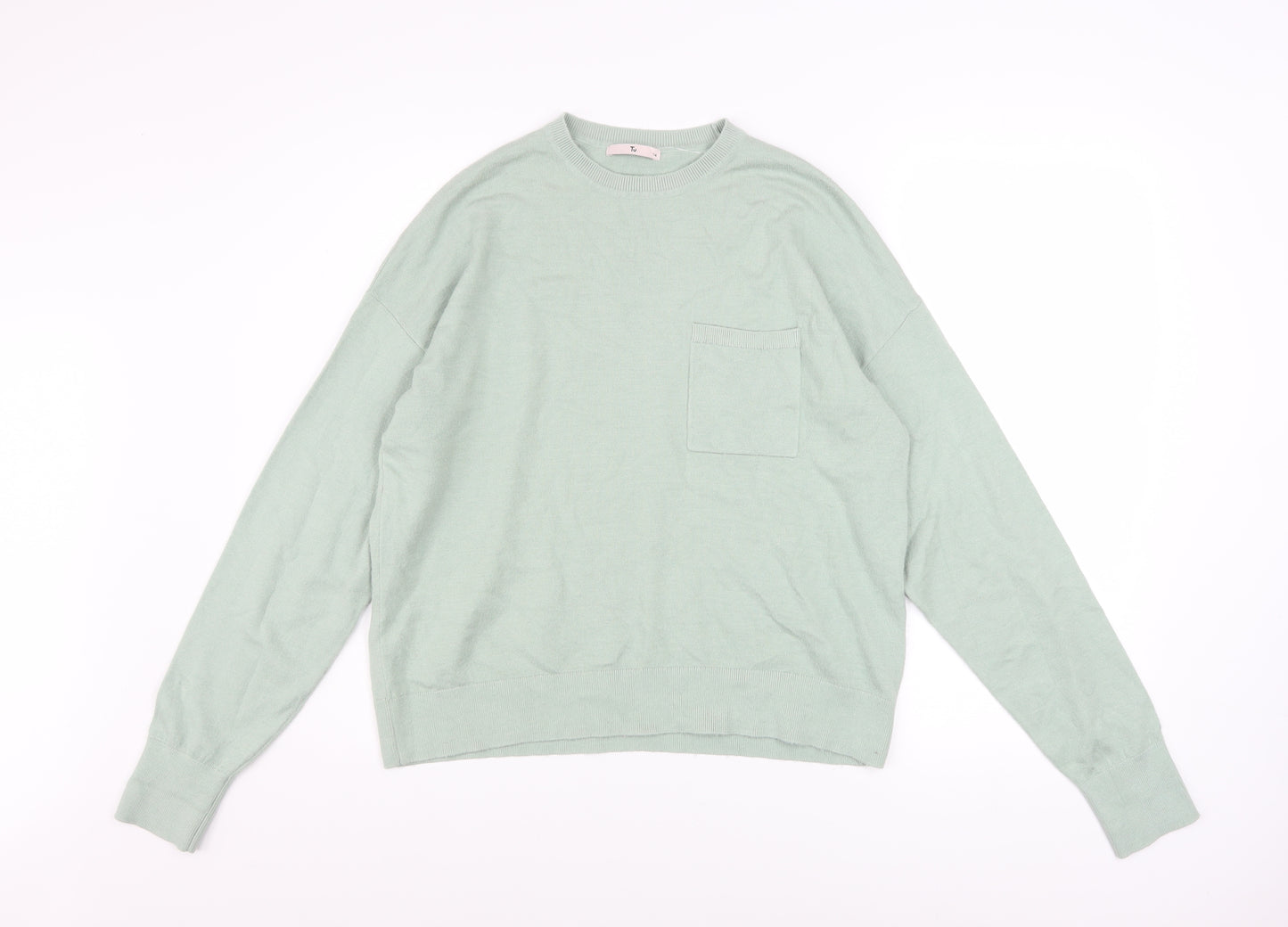 Tu Women’s Green Long Sleeve Crew Neck Relaxed Fit Jumper Size 14