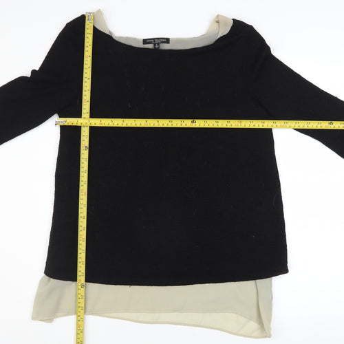 Green Envelope Women’s Black Boat Neck 3/4 Sleeve Pullover Jumper Size L