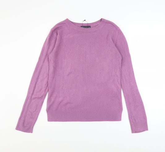 Marks & Spencer Women’s Purple Acrylic Crew Neck Jumper Size 8