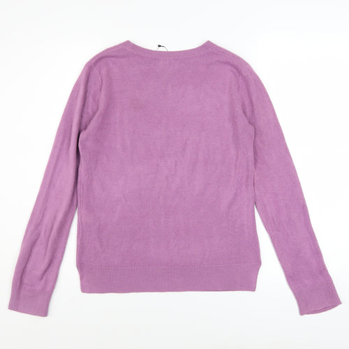 Marks & Spencer Women’s Purple Acrylic Crew Neck Jumper Size 8