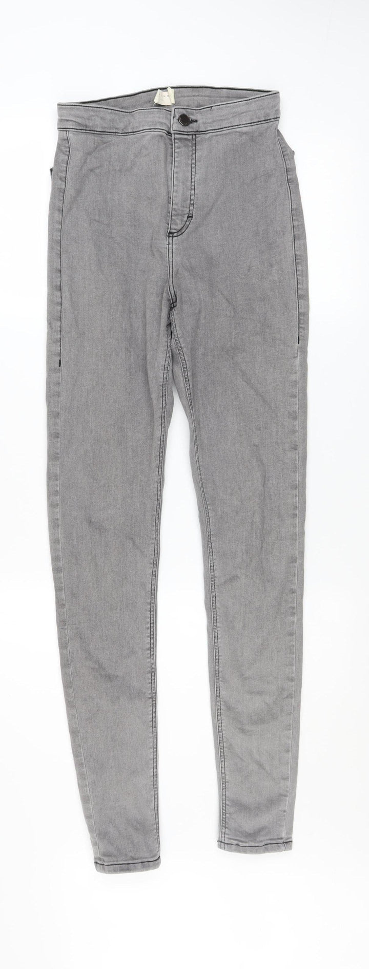 Topshop Women’s Grey Skinny Stretch Jeans Size 10 Regular Fit
