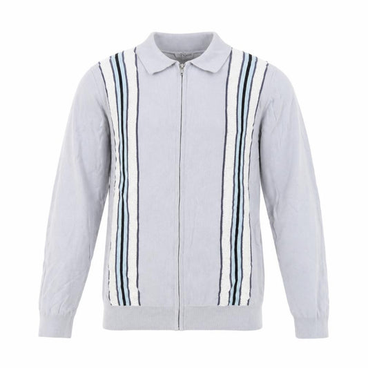 Front view of Reiss Men's Grey Cotton Zip-Up Track Jacket, size M