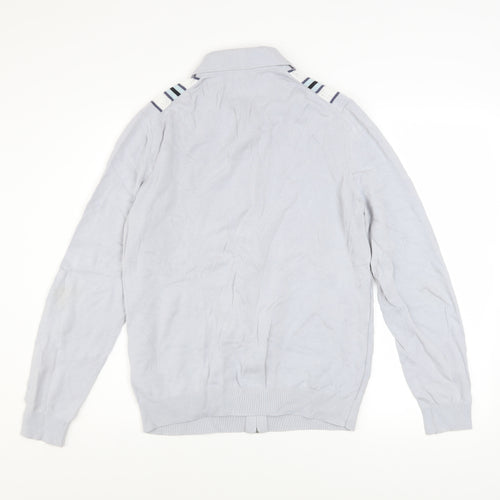 Reiss Men's Grey Cotton Zip-Up Track Jacket Size M
