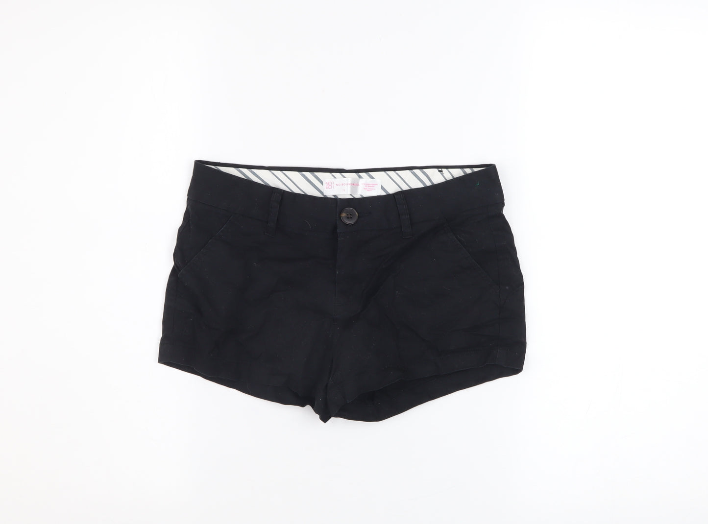 No Boundaries Women's Black Chino Shorts Size 4 Stretch Cotton