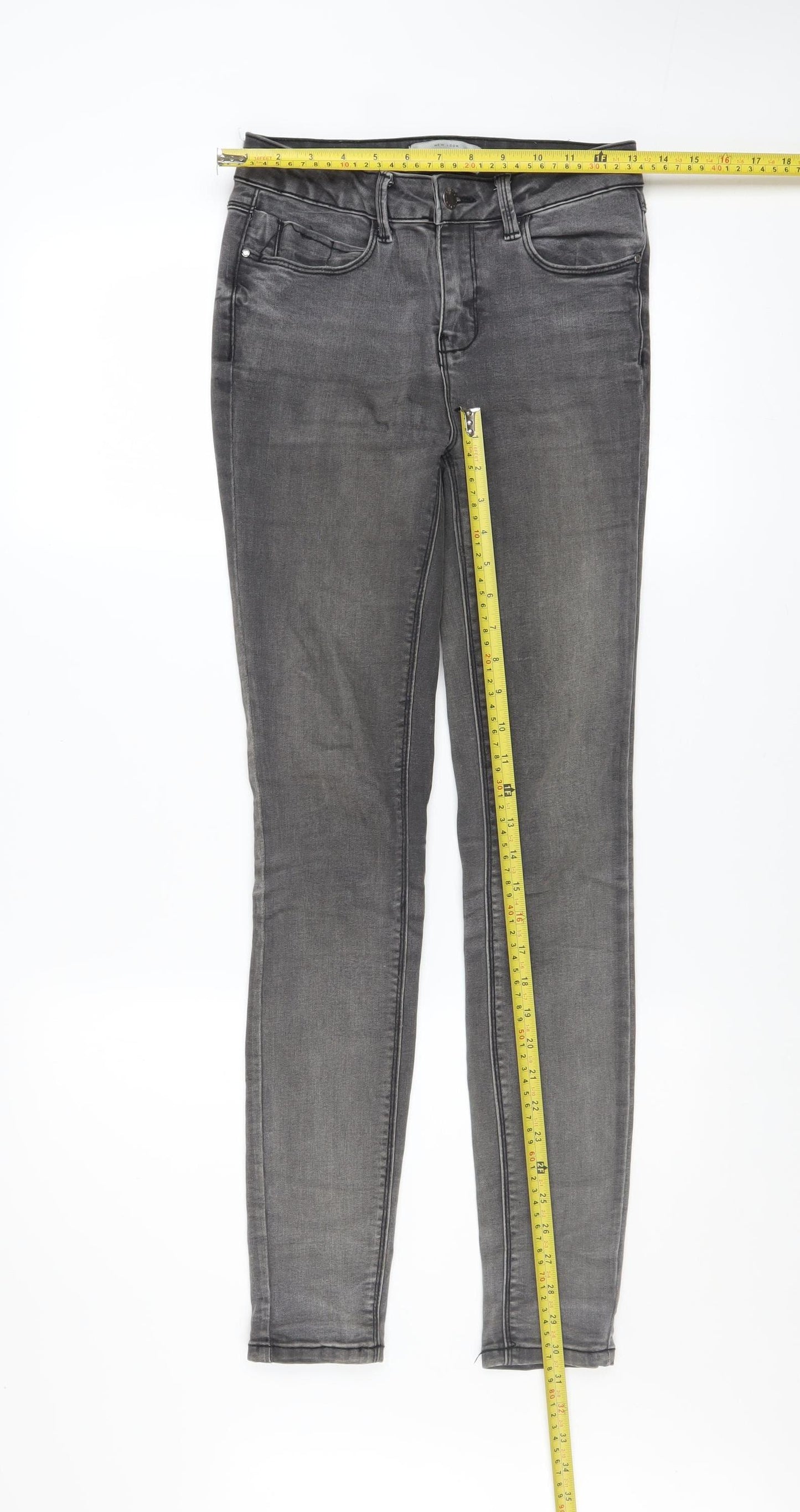 New Look Women Grey Skinny Jeans Size 8 Stretch Denim