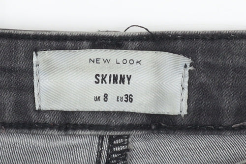 New Look Women Grey Skinny Jeans Size 8 Stretch Denim
