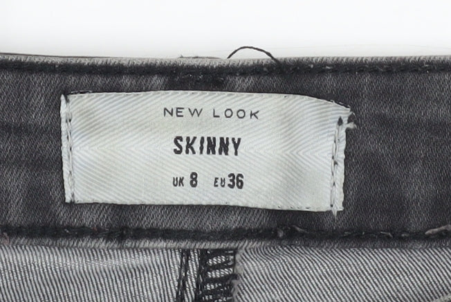 New Look Women Grey Skinny Jeans Size 8 Stretch Denim