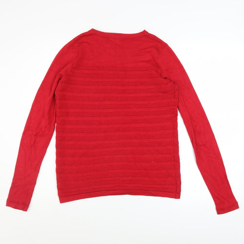 Bonmarché Women’s Red Button-Up Knit Cardigan Size S