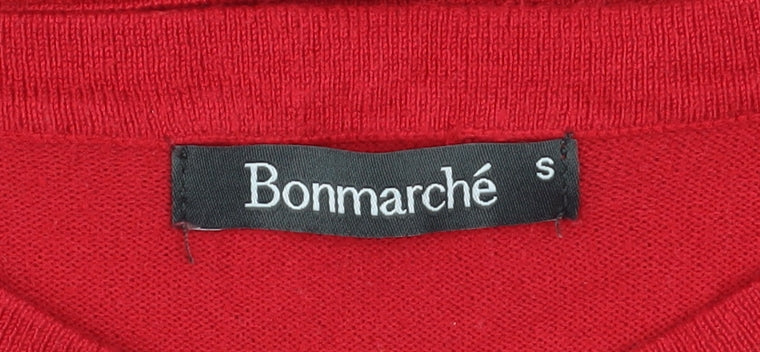 Bonmarché Women’s Red Button-Up Knit Cardigan Size S