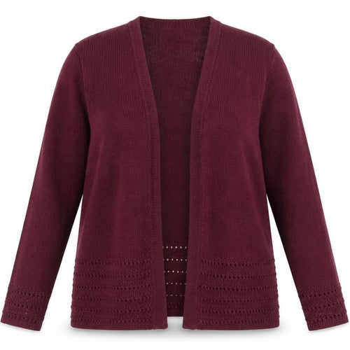 Eastex Women's Red Size 14 Open Knit Long Sleeve Cardigan