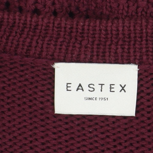 Eastex Women's Red Size 14 Open Knit Long Sleeve Cardigan