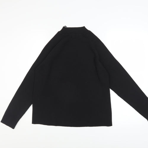 Et Vous Women's Black Size 20 Mock Neck Button Detail Jumper