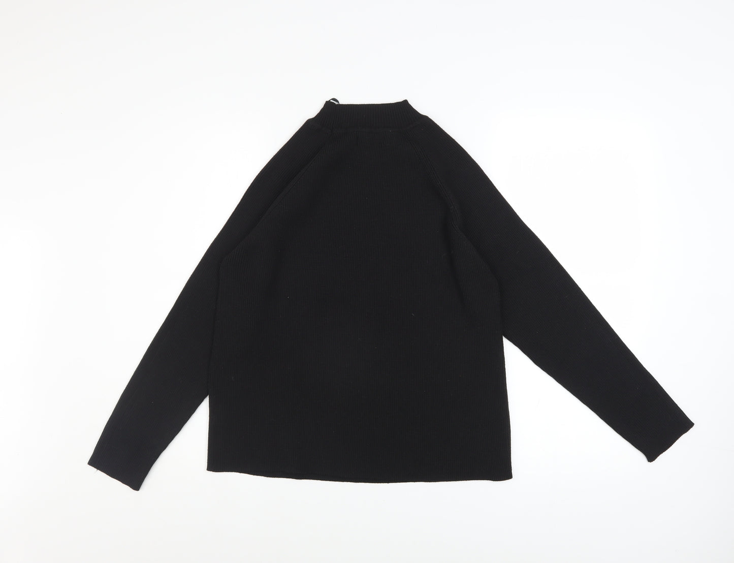 Et Vous Women's Black Size 20 Mock Neck Button Detail Jumper