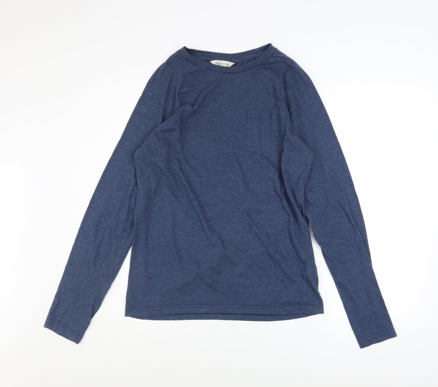 Kangaroo Poo Men's Blue Long Sleeve Cotton Blend Casual Top M