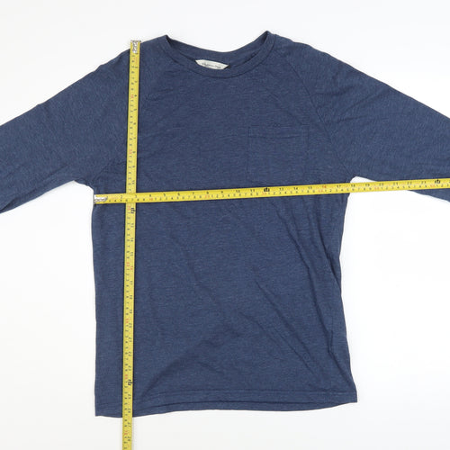 Kangaroo Poo Men's Blue Long Sleeve Cotton Blend Casual Top M