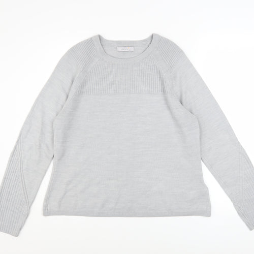 Marks and Spencer Women Grey Size 12 Crew Neck Knit Jumper