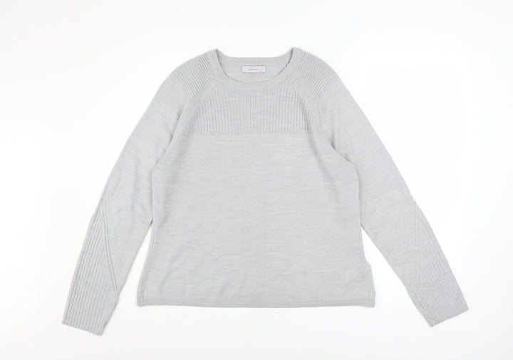 Marks and Spencer Women Grey Size 12 Crew Neck Knit Jumper